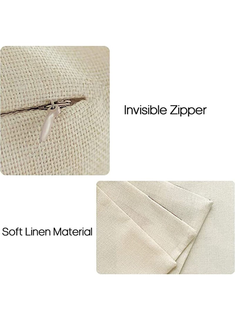 Sleeping Pillow Covers 18x18 in Set of 4 Modern Sofa Throw Pillow Cover Decorative Outdoor Linen Fabric Pillow Case for Couch Bed Car Home Sofa Couch Decoration 45x45cm Orange - Image 4