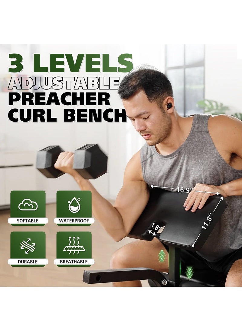 مقعد أوزان قابل للتعديل – 6 في 1 متعدد الوظائف مع وحدة تمديد الأرجل لتمارين القوة الكاملة، مثالي للجيم المنزلي وتمارين البنش - Image 5