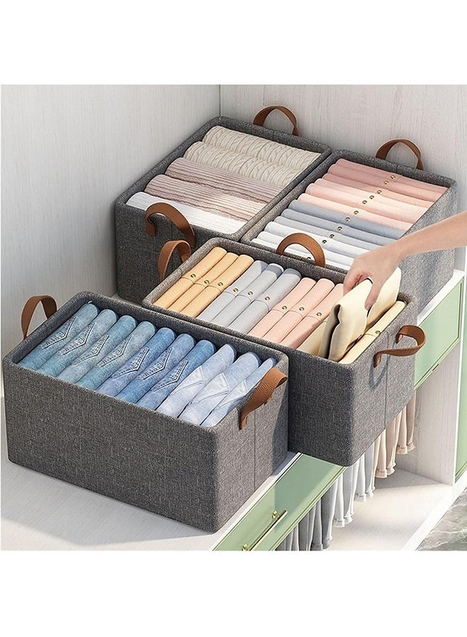 رولستيمي صندوق تخزين قابل للطي سعة كبيرة سلة تخزين الملابس والسراويل ، رمادي - Image 1