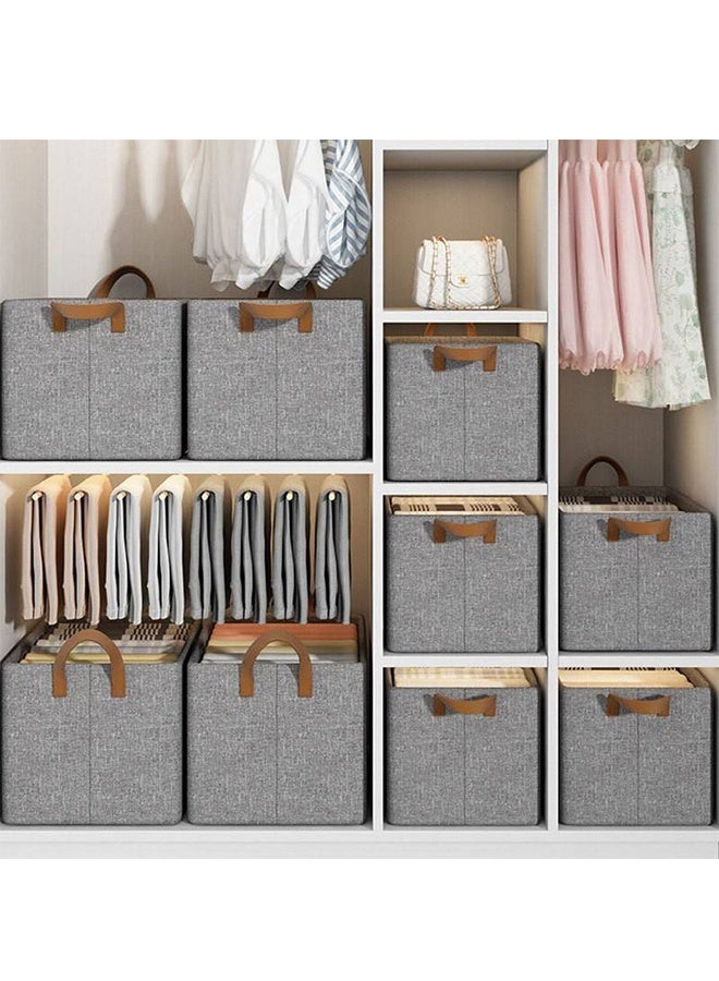 رولستيمي صندوق تخزين قابل للطي سعة كبيرة سلة تخزين الملابس والسراويل ، رمادي - Image 2
