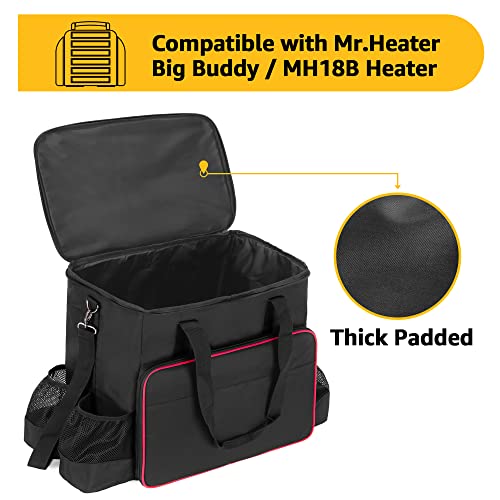 samdew Big Heater Carry Bag Compatible with Mr. Heater Big Buddy & MH18B Propane, Portable Buddy Storage Case with Multiple Pockets, Thick Padded & Anti-slip Bottom - Image 2