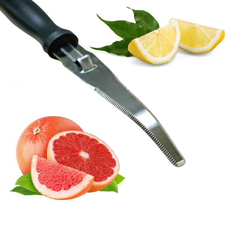 Better Houseware Grapefruit Knife curved serrated Stainless Steel Knife w/Nylon Handle, Serrated Edge grapefruit peeler knife, kiwi knife, lemon zester, Dishwasher Safe | Kitchen Utensils - Image 1