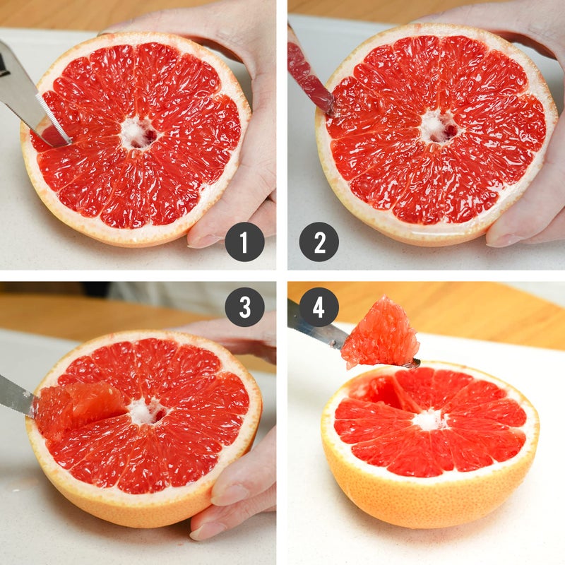 Better Houseware Grapefruit Knife curved serrated Stainless Steel Knife w/Nylon Handle, Serrated Edge grapefruit peeler knife, kiwi knife, lemon zester, Dishwasher Safe | Kitchen Utensils - Image 3