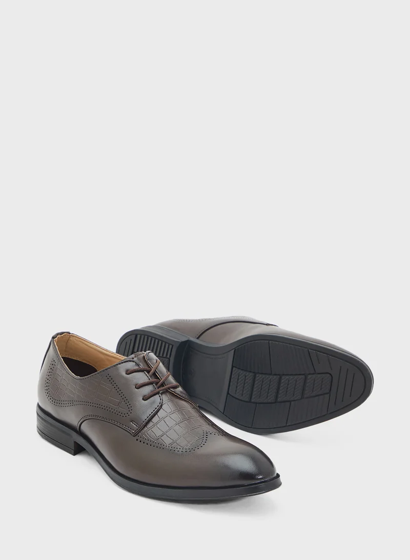 Robert Wood Embossed Texture Formal Lace Ups