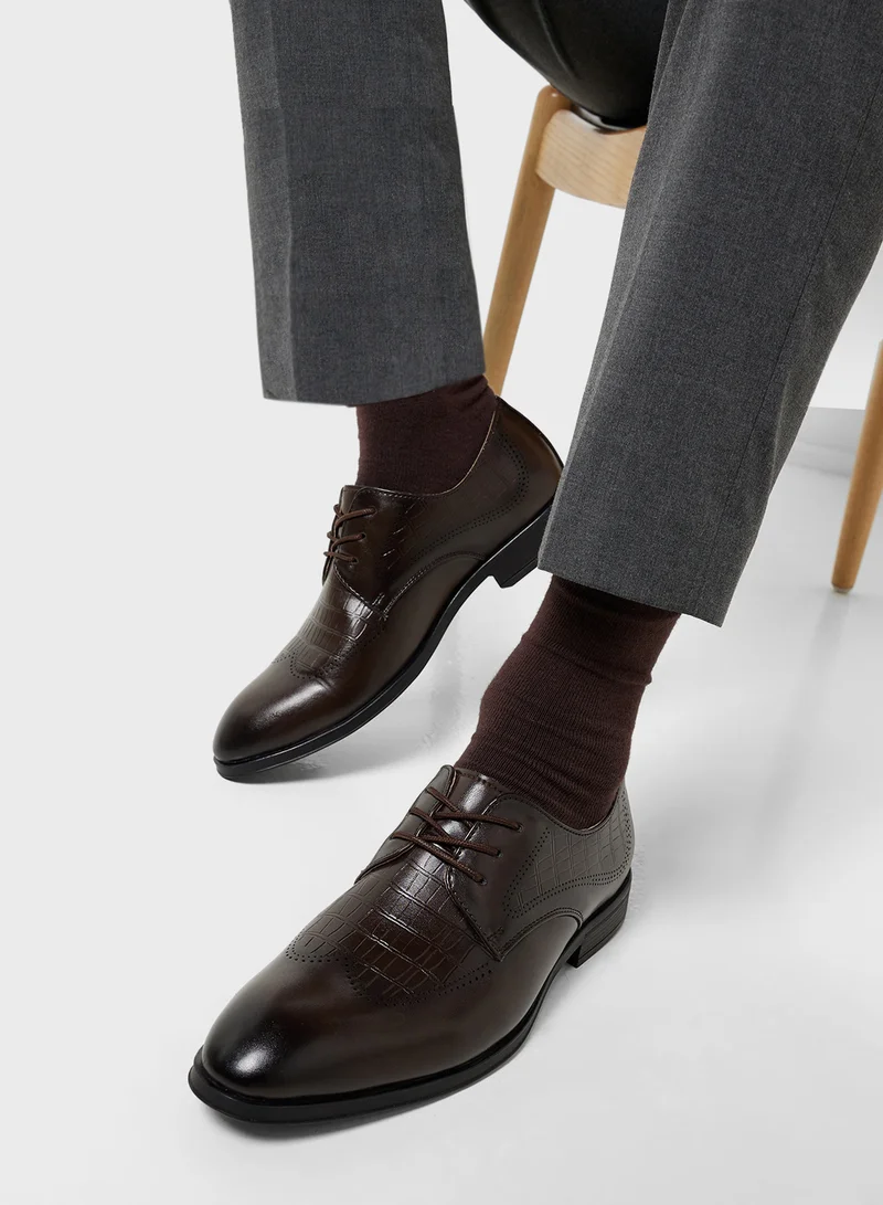 Robert Wood Embossed Texture Formal Lace Ups