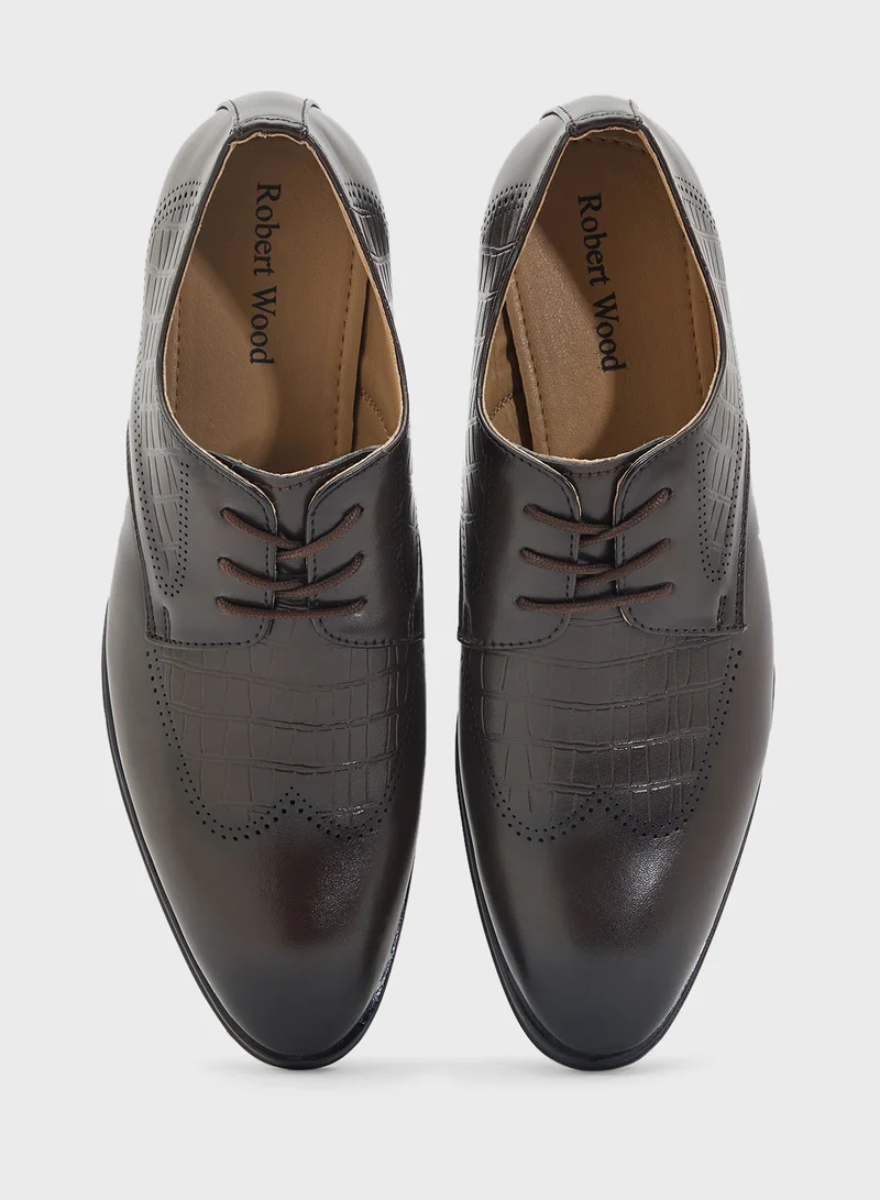 Robert Wood Embossed Texture Formal Lace Ups