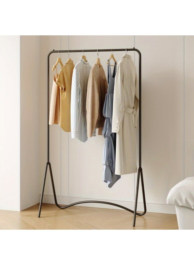 HXDream Freestanding Wrought Iron Clothes Rack, Modern Simple Bedroom Garment Hanger, Small Indoor Hanging Rod for Clothes and Bags, Multipurpose Use（Black）80*40*160CM - Image 1