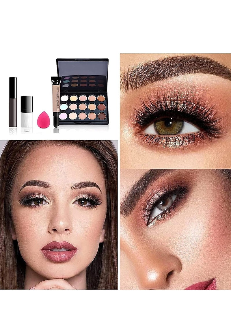 AllInOne Makeup Set,Professional Makeup Kit for Women Full Kit, Makeup Set Cosmetic Make Up Kit with Makeup Bag Include Eyeshadow Palette Makeup Brushes Set Lipstick Lip Gloss Foundation Concealer