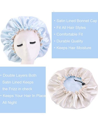 Women's Adjustable Reversible Satin Bonnet Soft Sleep Cap - view 2