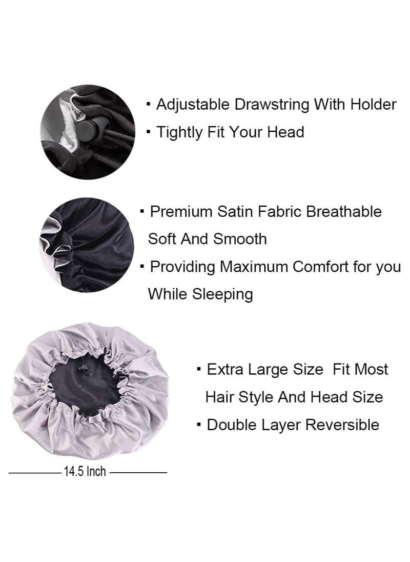 ORiTi Women's Adjustable Reversible Satin Bonnet Soft Double Sided Sleep Cap  - Image 5