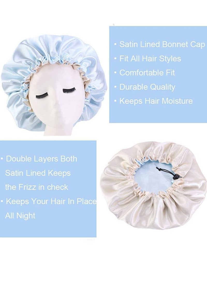 ORiTi Women's Adjustable Reversible Satin Bonnet Soft Double Sided Sleep Cap  - Image 3