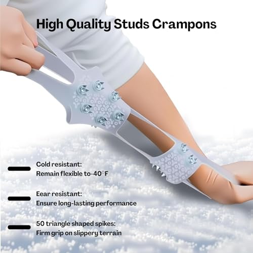 TecoKart® Crampons for Hiking Boots – Anti-Slip Spikes for Shoes & Snow Trekking Shoes, Durable Spike Shoe Grips for Snow Shoes for Women, Ice Cleats for Tracking Shoes & Outdoor Winter Walking - Image 3