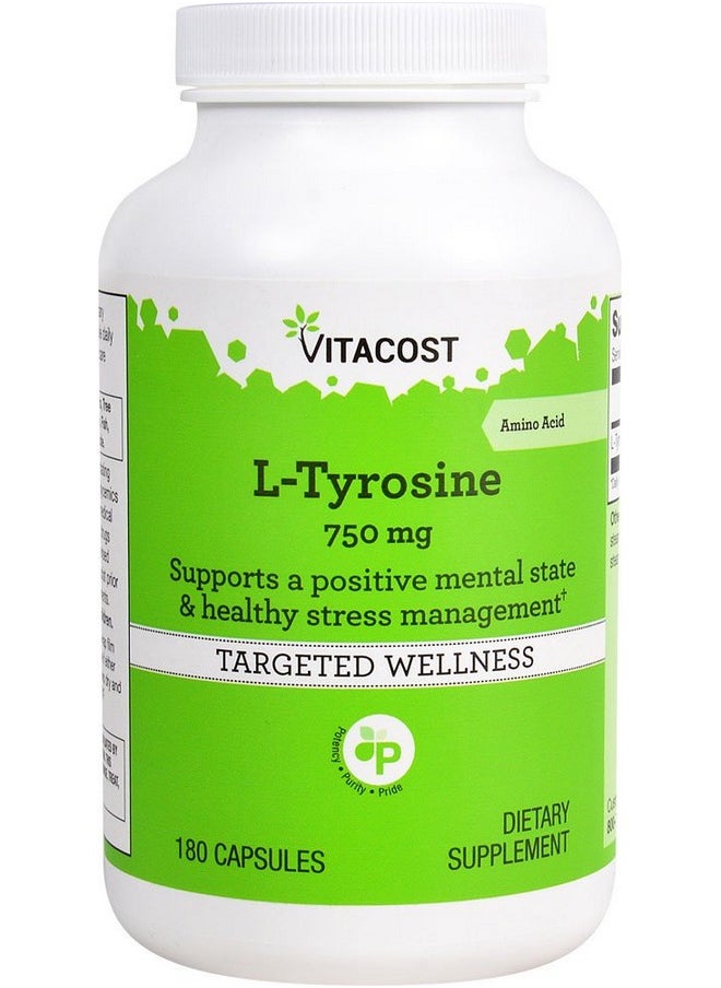 Vitacost Brand Vitacost Ltyrosine 750 Mg 180 Capsules  - Image 2