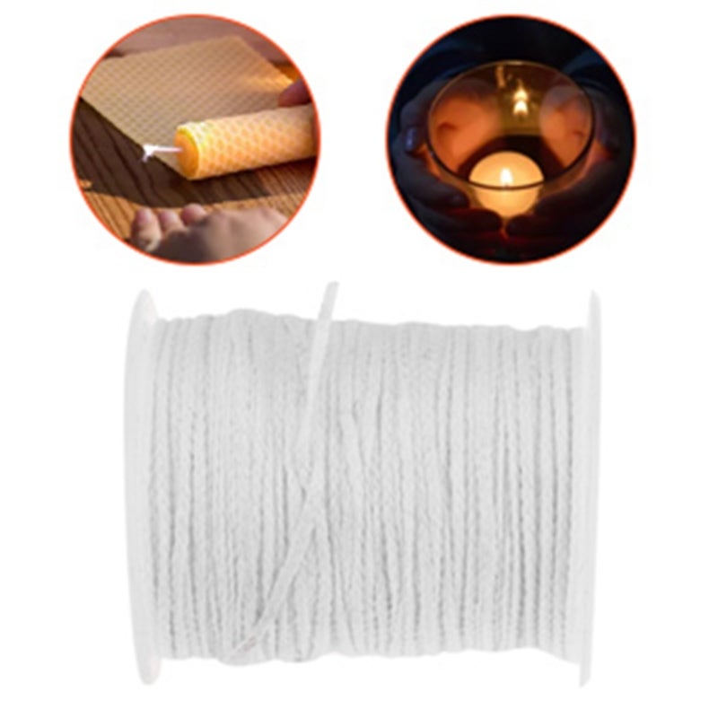 Environmental Cotton Wick Spool Unwaxed Braided Design - Smoke-Free Wick for Candle Making DIY Oil Lamps - Image 3