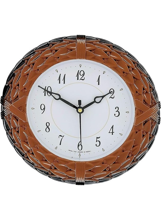 Casa Ricca Elegant Small Round Analog Wall Clock - Simple Home Decor Clocks (Beige - KC15)  - Image 1