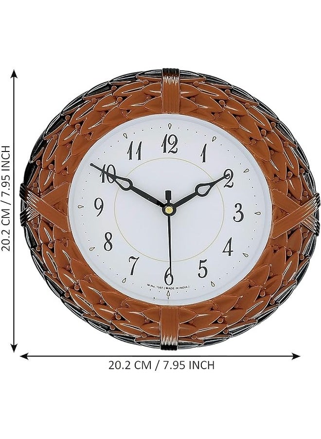 Casa Ricca Elegant Small Round Analog Wall Clock - Simple Home Decor Clocks (Beige - KC15)  - Image 2