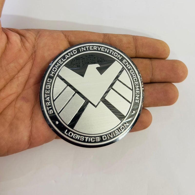 AUTO MT شعار معدني للسيارة والدراجة واللابتوب وشارة 3D لسباق السيارات ملصق رياضي عالمي ملصق جولة كبيرة. (فضي، ملصق دائري لوكلاء الدرع) - Image 2