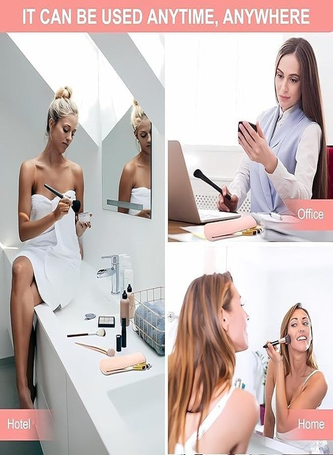 ERITIN Silicone Makeup Brush Holder – Large, Soft & Sleek Organizer with Magnetic Anti-Fall Design for Travel & Protection of Cosmetic Brushes (Pink, Brush Holder) - Image 5