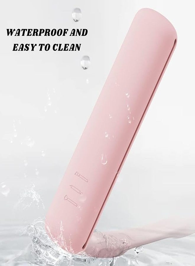 ERITIN Silicone Makeup Brush Holder – Large, Soft & Sleek Organizer with Magnetic Anti-Fall Design for Travel & Protection of Cosmetic Brushes (Pink, Brush Holder) - Image 3