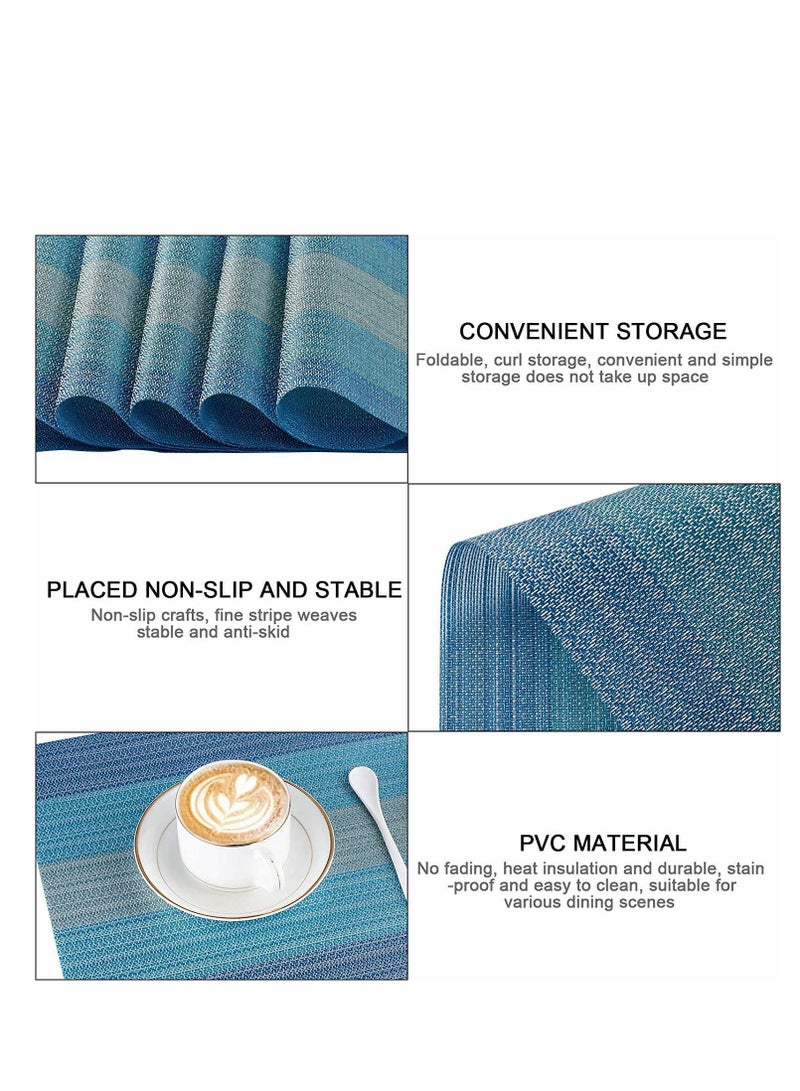 Excefore طقم مواضع طعام، مقاوم للحرارة من القماش القابل لغسله، PVC مقاوم للماء، ونسج أنيق لطاولة الطعام، موضعي طاولة المطبخ والمطعم - Image 4