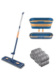 XiuWoo Flat Mop and Bucket Set, with 6 Pads, Self-Wring Floor Mop Set, 360° Rotating Cleaning Mop, Wet Dry Mop for Floor Cleaning Hardwood, Tiles, Laminate  - Image 1