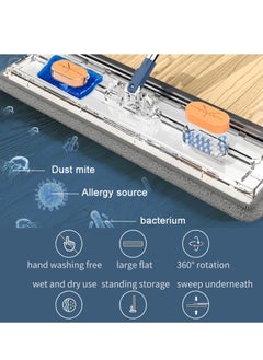 XiuWoo Flat Mop and Bucket Set, with 6 Pads, Self-Wring Floor Mop Set, 360° Rotating Cleaning Mop, Wet Dry Mop for Floor Cleaning Hardwood, Tiles, Laminate  - Image 4
