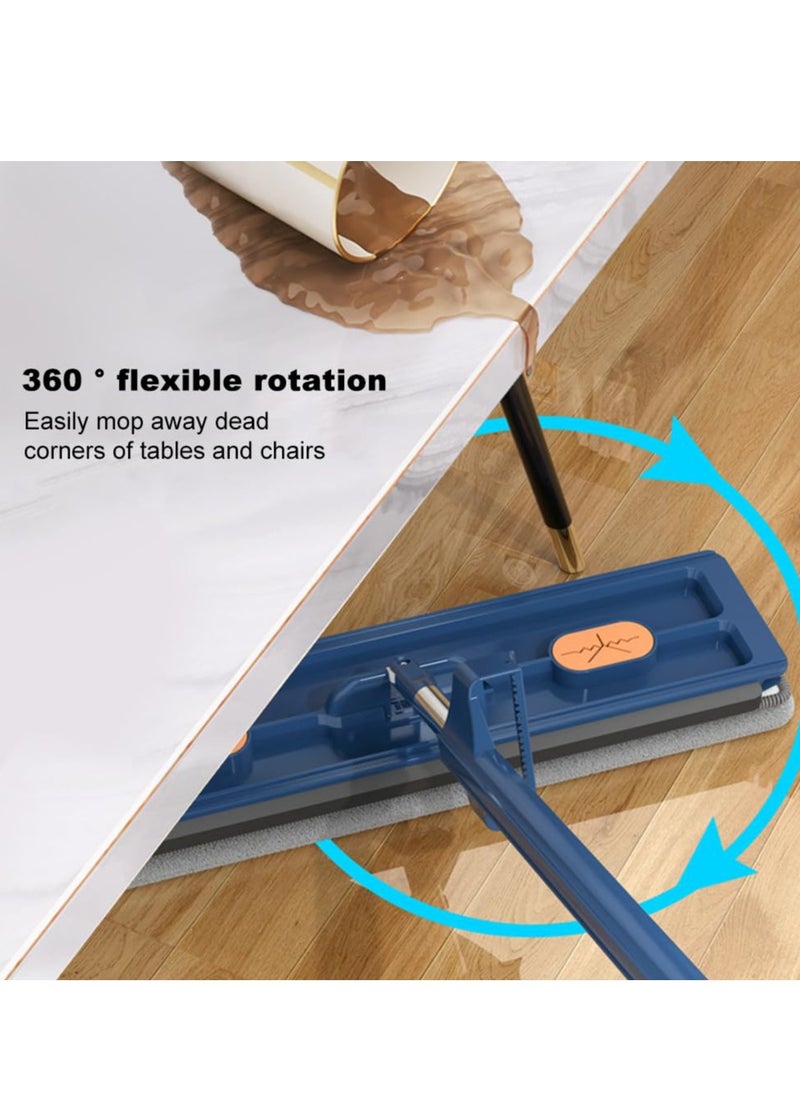 XiuWoo - Flat Mop and Bucket Set, with 6 Pads, Self-Wring Floor Mop Set, 360° Rotating Cleaning Mop, Wet Dry Mop for Floor Cleaning Hardwood, Tiles, Laminate - Image 1