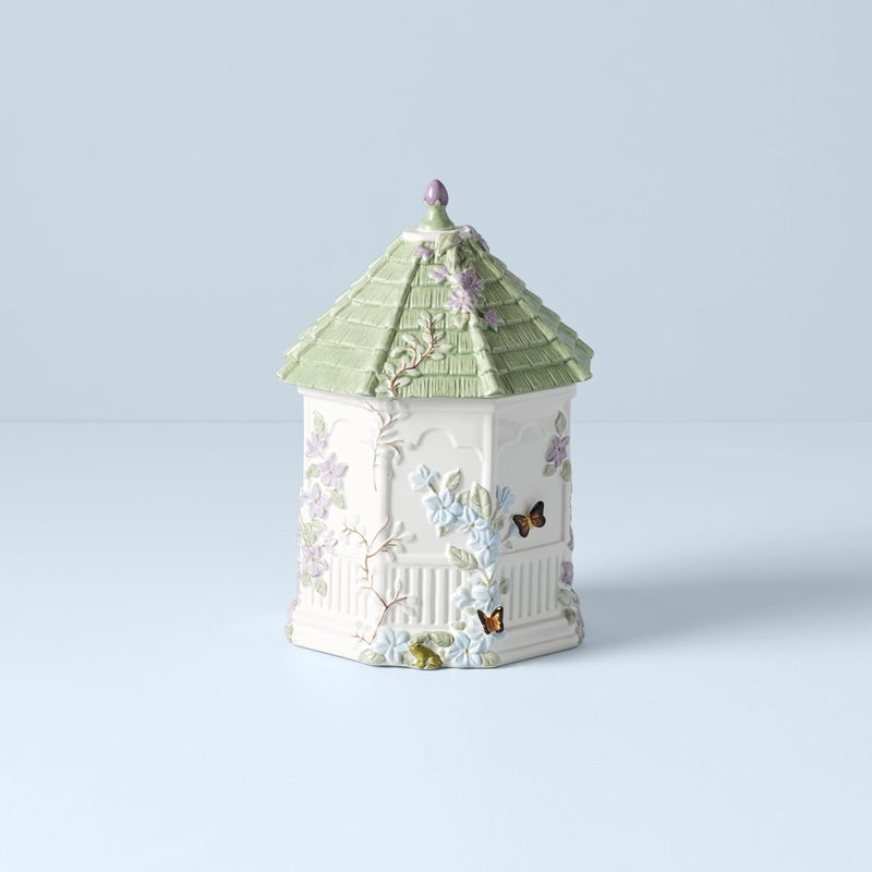 LENOX Butterfly Meadow Figural Gazebo Cookie Jar, 10-Inch, White - 827665 - Image 2