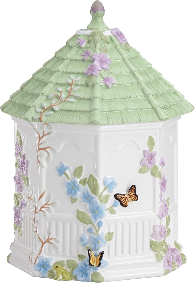 LENOX Butterfly Meadow Figural Gazebo Cookie Jar, 10-Inch, White - 827665 - Image 1