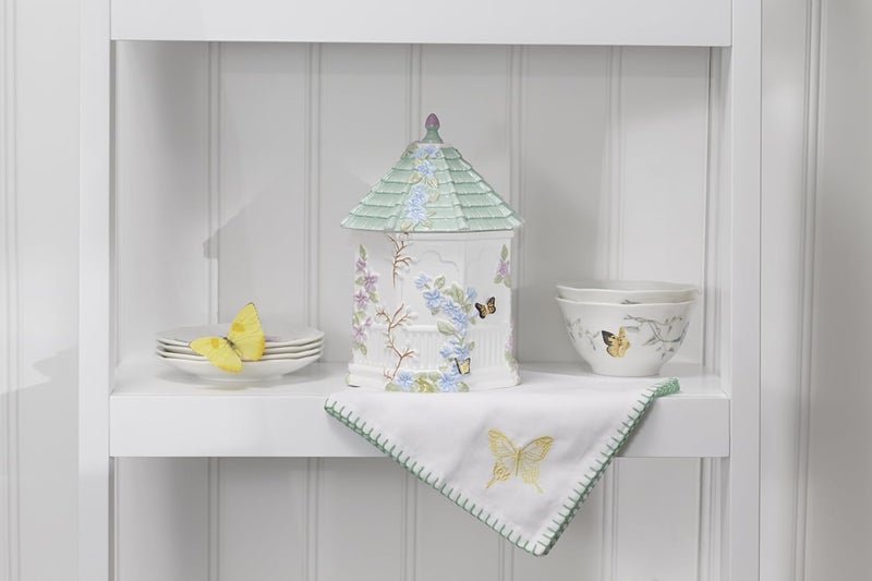 LENOX Butterfly Meadow Figural Gazebo Cookie Jar, 10-Inch, White - 827665 - Image 5