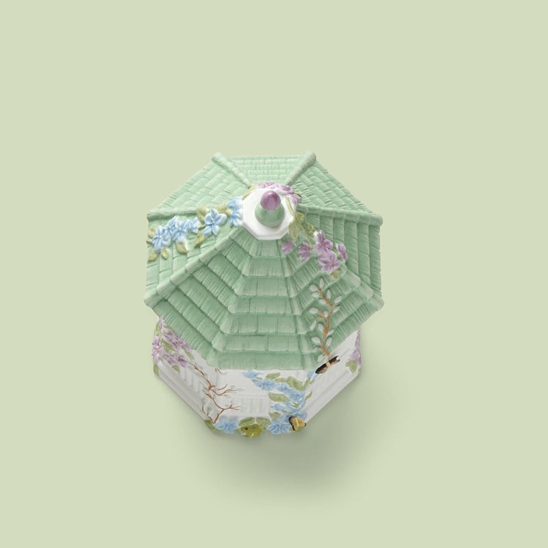 LENOX Butterfly Meadow Figural Gazebo Cookie Jar, 10-Inch, White - 827665 - Image 4