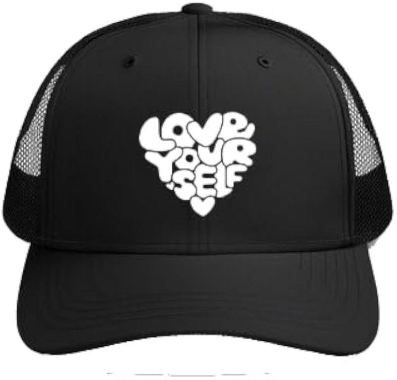 LOVE YOURSELF Plain unisex baseball cap Black