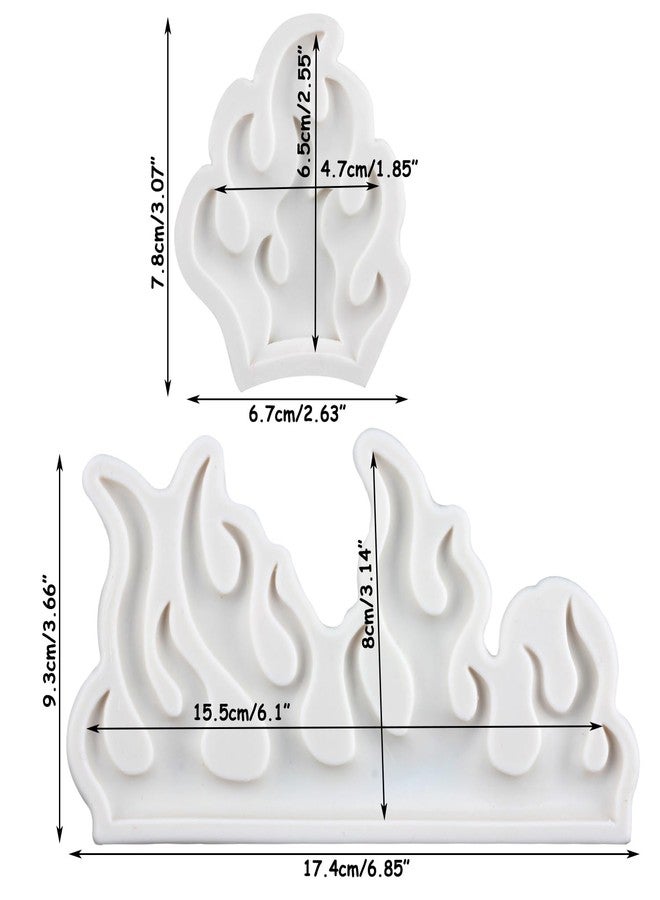 RFGHAC Flame Fondant Molds Fire Cake Decoration Silicone Molds For Cupcake Topper Cake Decorating Candy Chocolate Gum Paste Polymer Clay Set Of 2 - Image 2