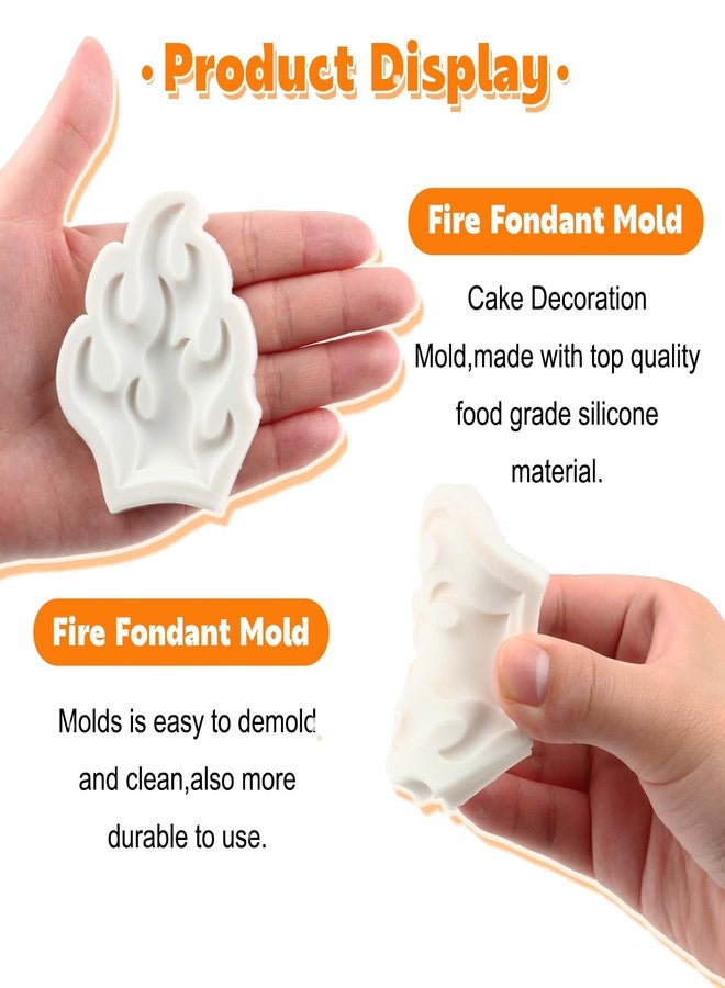 RFGHAC Flame Fondant Molds Fire Cake Decoration Silicone Molds For Cupcake Topper Cake Decorating Candy Chocolate Gum Paste Polymer Clay Set Of 2 - Image 3