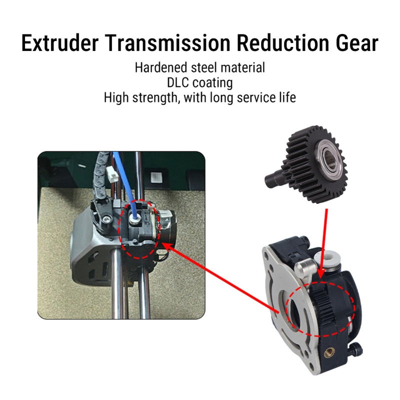 ترس تخفيض الصلب المقوى لبثق الطابعة ثلاثية الأبعاد K1 K1C فوهة الطباعة السريعة - Image 3