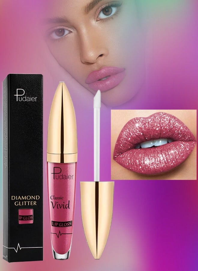 pudaier Diamond Glitter Shiny Matte Lipstick Glitter Liquid Lip Gloss Sparkling High Pigment Waterproof Long Lasting Lipstick Bold Shimmer Lip Glaze Lip Waterproof Lip Liner and Lipstick 01  - Image 1