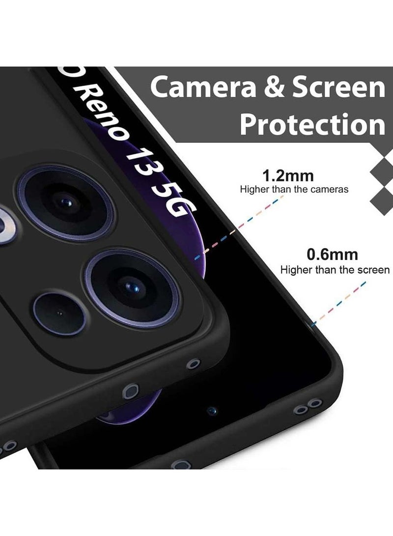 Case for Oppo Reno13 Liquid Gel Rubber Bumper Case with Soft Microfiber Lining Cushion Slim Hard Shell Shockproof Protective Cover for Reno 13 5G 2024 (Black) - Image 2