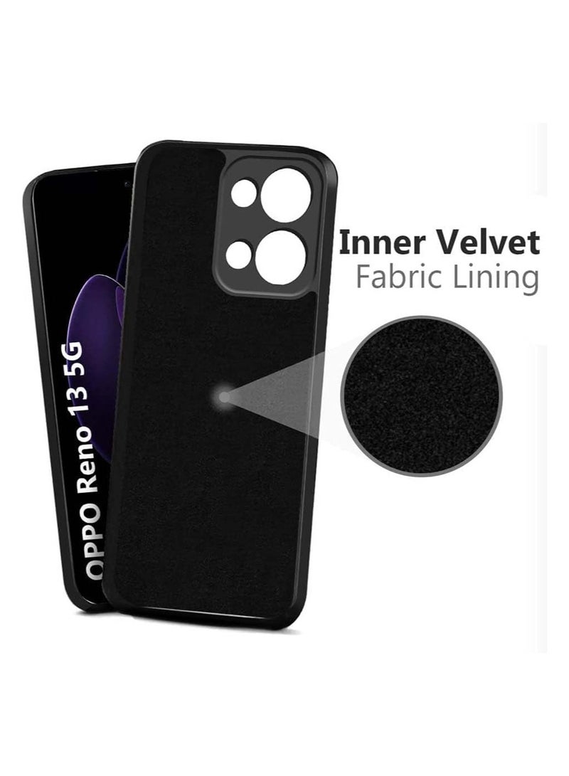 Case for Oppo Reno13 Liquid Gel Rubber Bumper Case with Soft Microfiber Lining Cushion Slim Hard Shell Shockproof Protective Cover for Reno 13 5G 2024 (Black) - Image 4