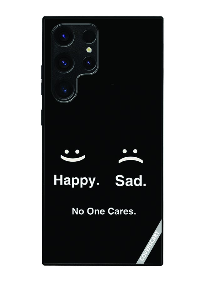 Protective Case Cover For Samsung Galaxy S24 Ultra Happy Sad Design Black
