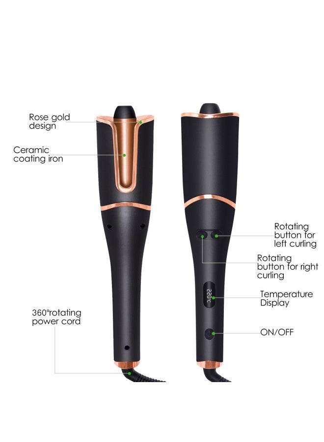 ZUKIMM Automatic Curling Iron Ceramic Hair Curler With Temperature display digital screen | Auto Self Rotating Easy Curling Wand Anti-scald & Tangle-free for All Hair Styling | Electric Dual Voltage - Image 2