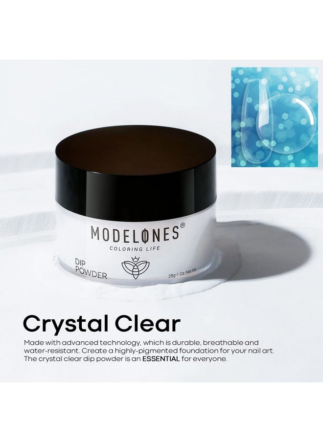modelones Modelones Dip Powder Clear Color, Nail Dipping Powder French Nail Art, 28+ Long-Lasting Build Powder Pro System Salon DIY at Home No Needed Lamp Cured  - Image 4