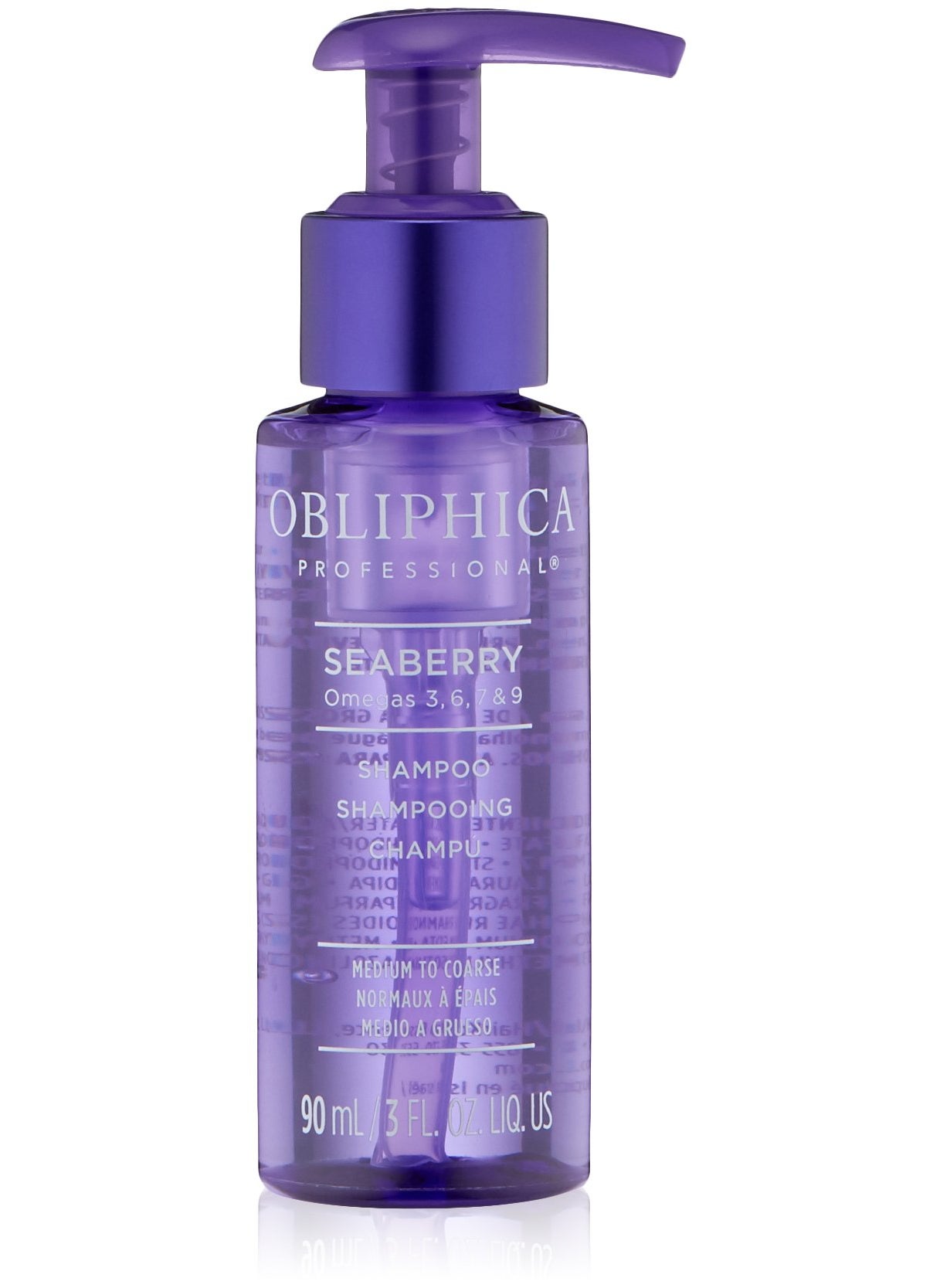 Obliphica Professional Obliphica Seaberry Shampoo for Medium & Course Hair - Frizz Free, Nourished, and Damaged Repaired Hair - Hair Mask & Treatment for Dry Hair and Growth - 3 Fl Oz 