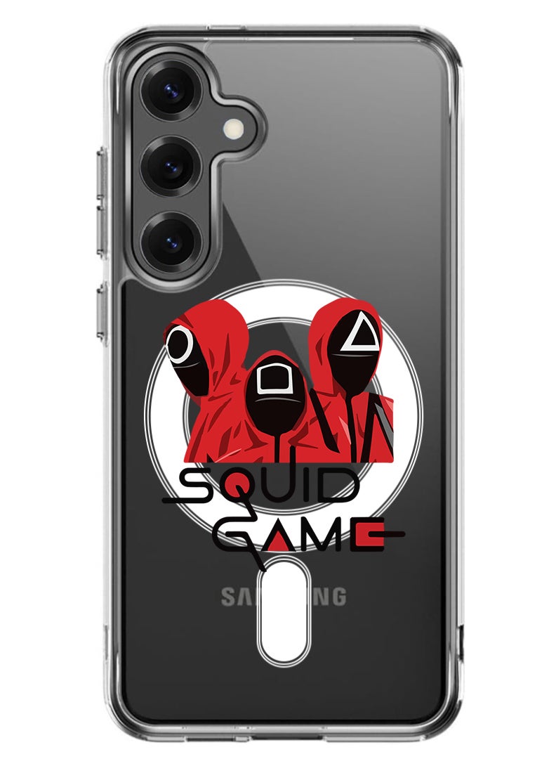 Theodor Magnetic Case for Samsung Galaxy S25 6.2-inch Compatible with MagSafe Wireless Charging, Shockproof Phone Bumper Cover Squid - Image 1