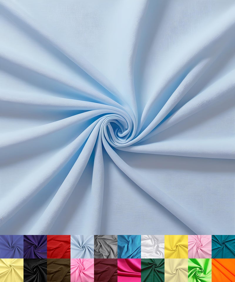 Barcelonetta | Poly Cotton Fabric for Sewing | Broadcloth Fabric | by The Yard | 60" Wide Roll | Lightweight, Breathable | Lining, Home Textile, Skirts, Tote Bags (Baby Blue, 2 Yard) - Image 1