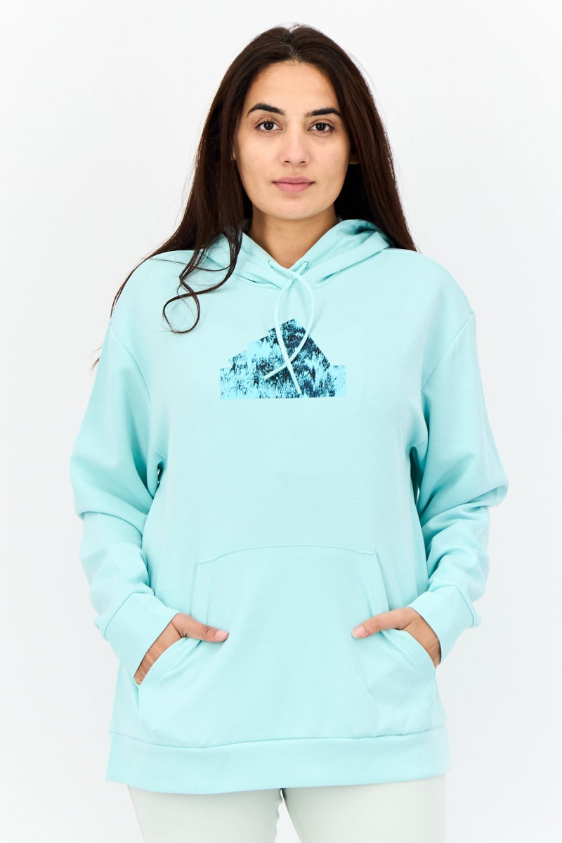 Adidas Women Sportswear Fit Long Sleeves Outdoor Sweatshirt, Sky Blue  - Image 1