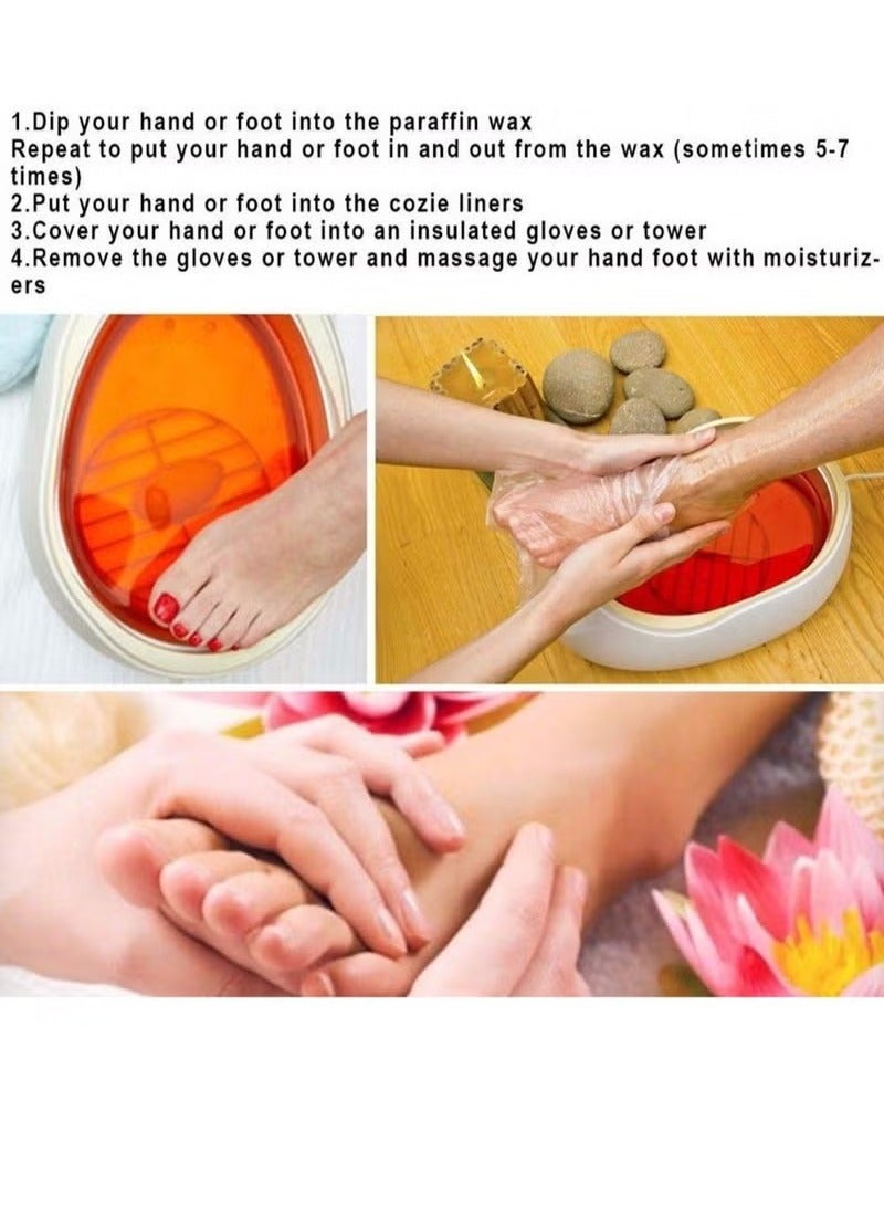 200 Piece Clear Plastic Disposable Booties with Sticker Paraffin Wax Foot Bath Liners Feet Protectors Covers Foot Spa Socks Thermal Therapy Feet Covers Bags  - Image 5