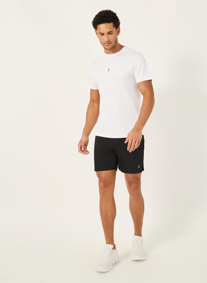 Styli Textured Logo Print Back Striped Detail T-Shirt  - Image 2