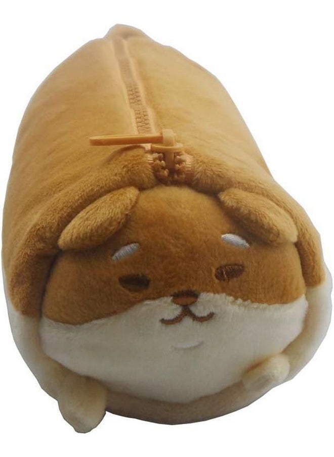 AVSHUB AVSHUB Plush Animal Stationery Cartoon Cute Dog Zipper Pencil Case for Kids/Cosmetic Bag for Women (Corgi Brown)  - Image 2