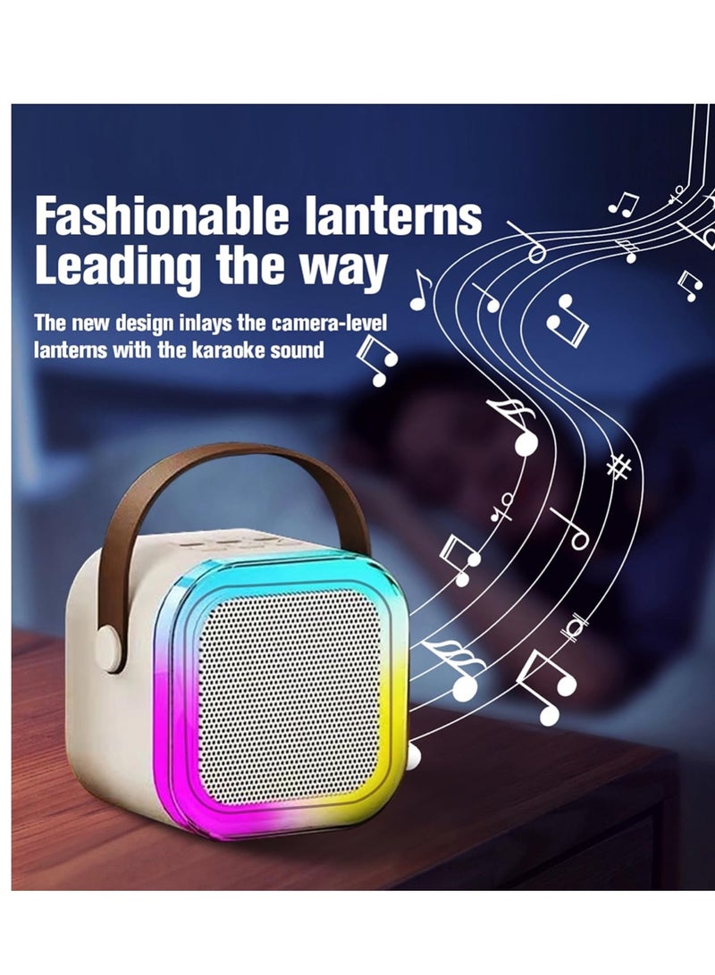 Karaoke Mini Portable Bluetooth Speaker for Kids, Adults 2 Bluetooth Wireless Microphones Colorful Lights Ideal (Pink, Dual Mic - Image 3
