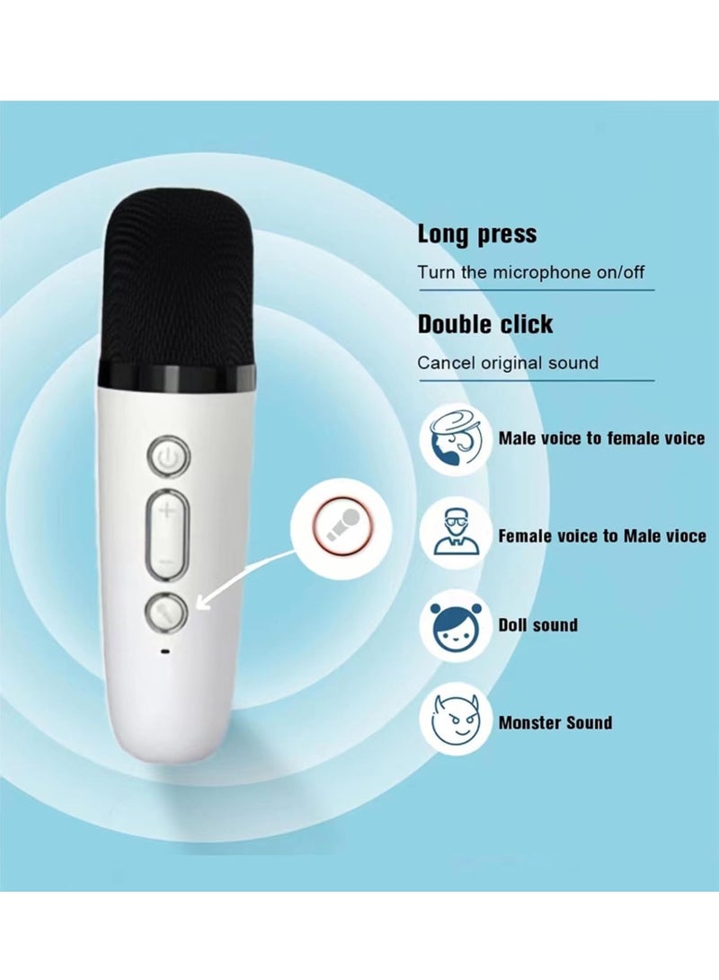 Karaoke Mini Portable Bluetooth Speaker for Kids, Adults 2 Bluetooth Wireless Microphones Colorful Lights Ideal (Pink, Dual Mic - Image 4